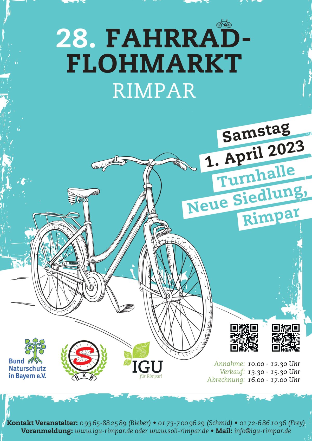 Plakat für den Fahradflohmarkt in Rimpar am 01. April 2023