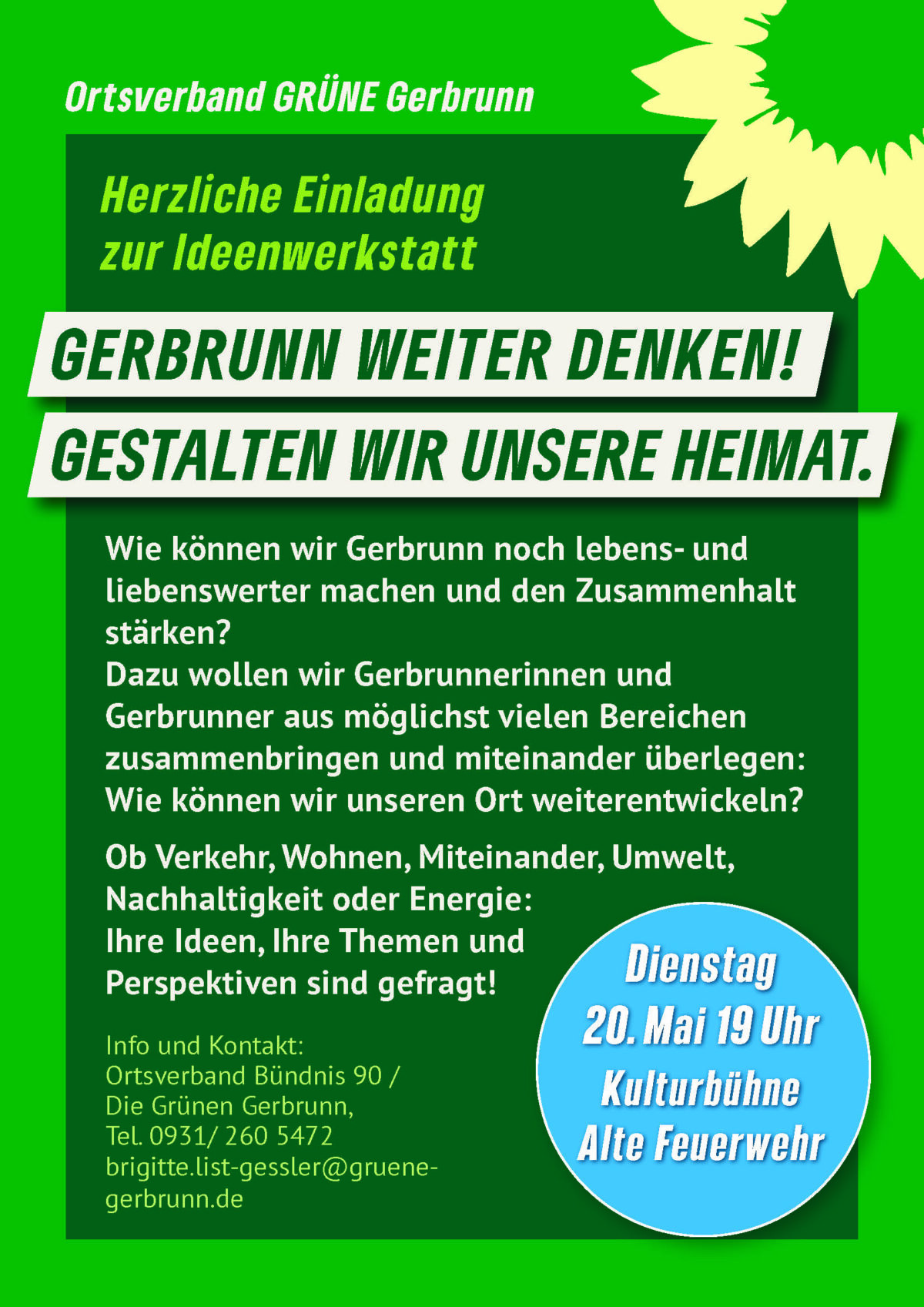 Plakat zur Ideenwerkstatt Gerbrunn